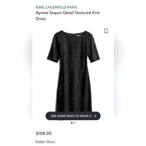 Karl Lagerfeld Aymee black sequin knit dress Size 14